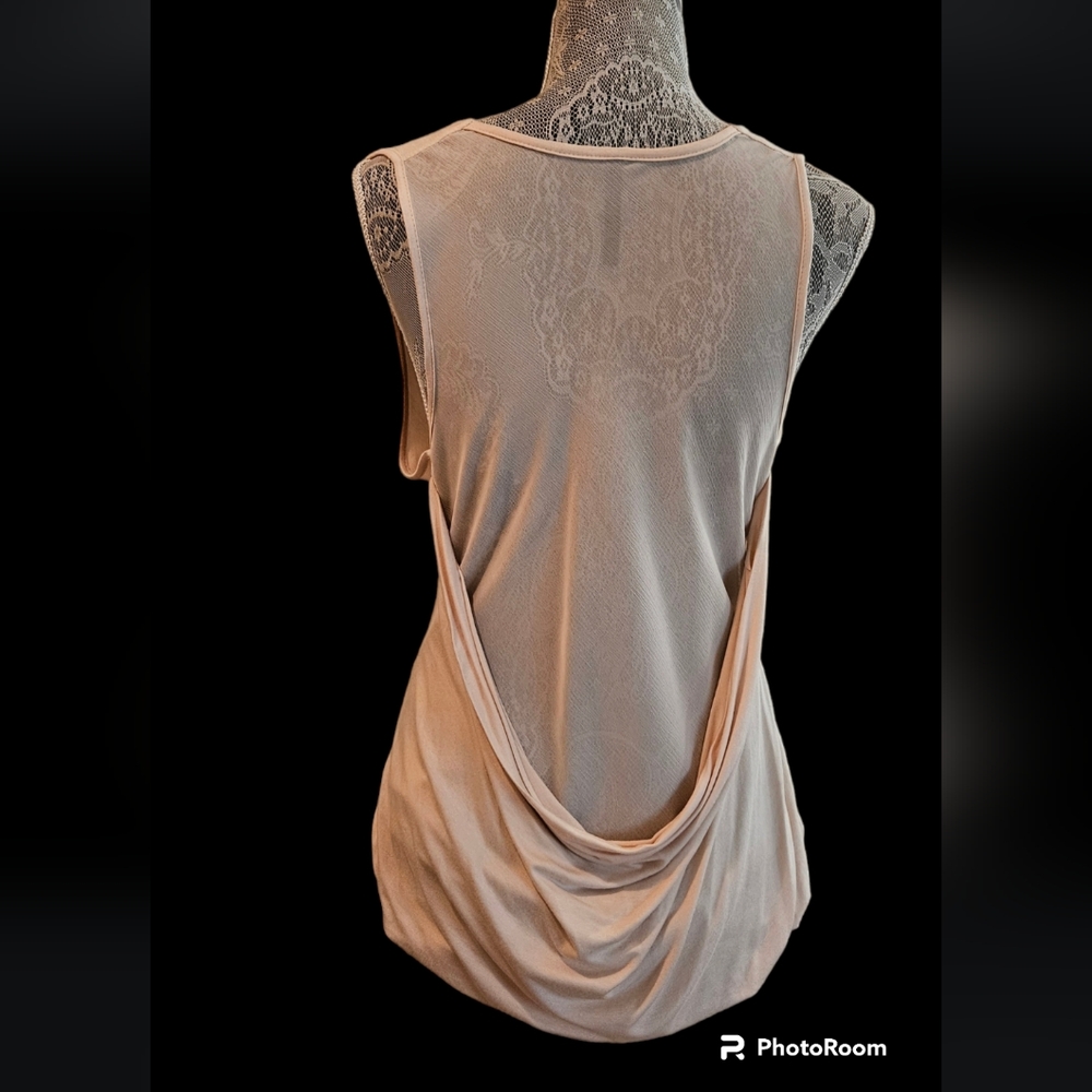 Cowlneck Sheer Back Top sz Medium. - Picture 3 of 6